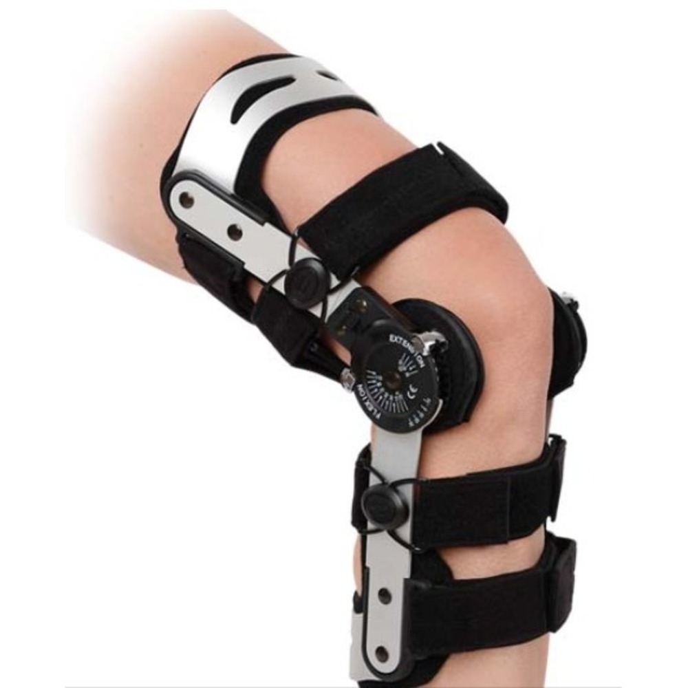 Advanced Ortho ACL Hinged Knee Brace Large Right 847-R ROM Adjustable Black